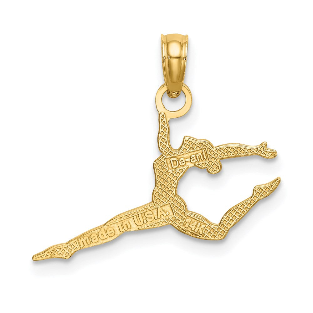 Million Charms 14K Yellow Gold Themed Solid Polished Gymnast Charm