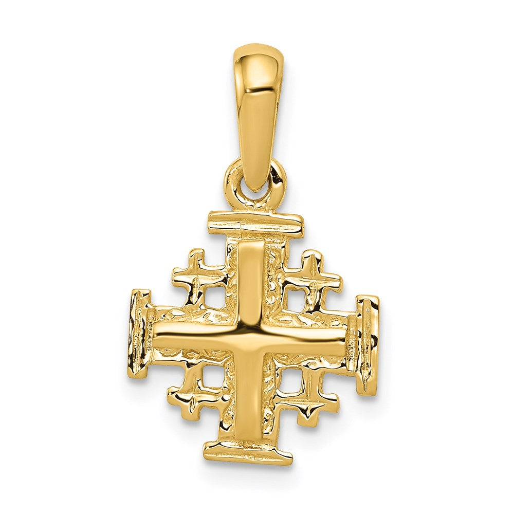 Dije de cruz religiosa de Jerusalén Million Charms en oro amarillo de 14 quilates