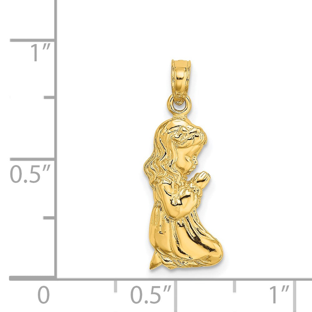 Million Charms 14K Yellow Gold Themed Praying Girl Charm