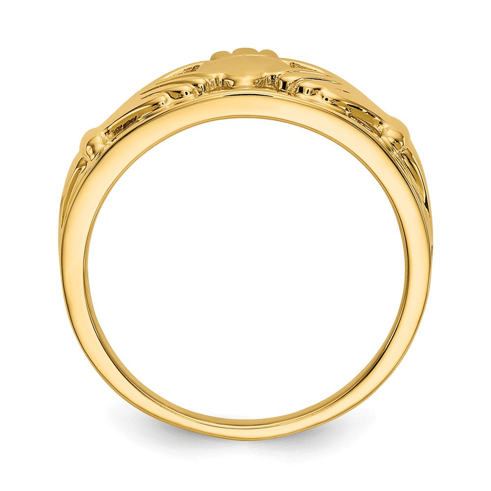 14k Yellow Gold Polished Ladies Claddagh Ring, Size: 7