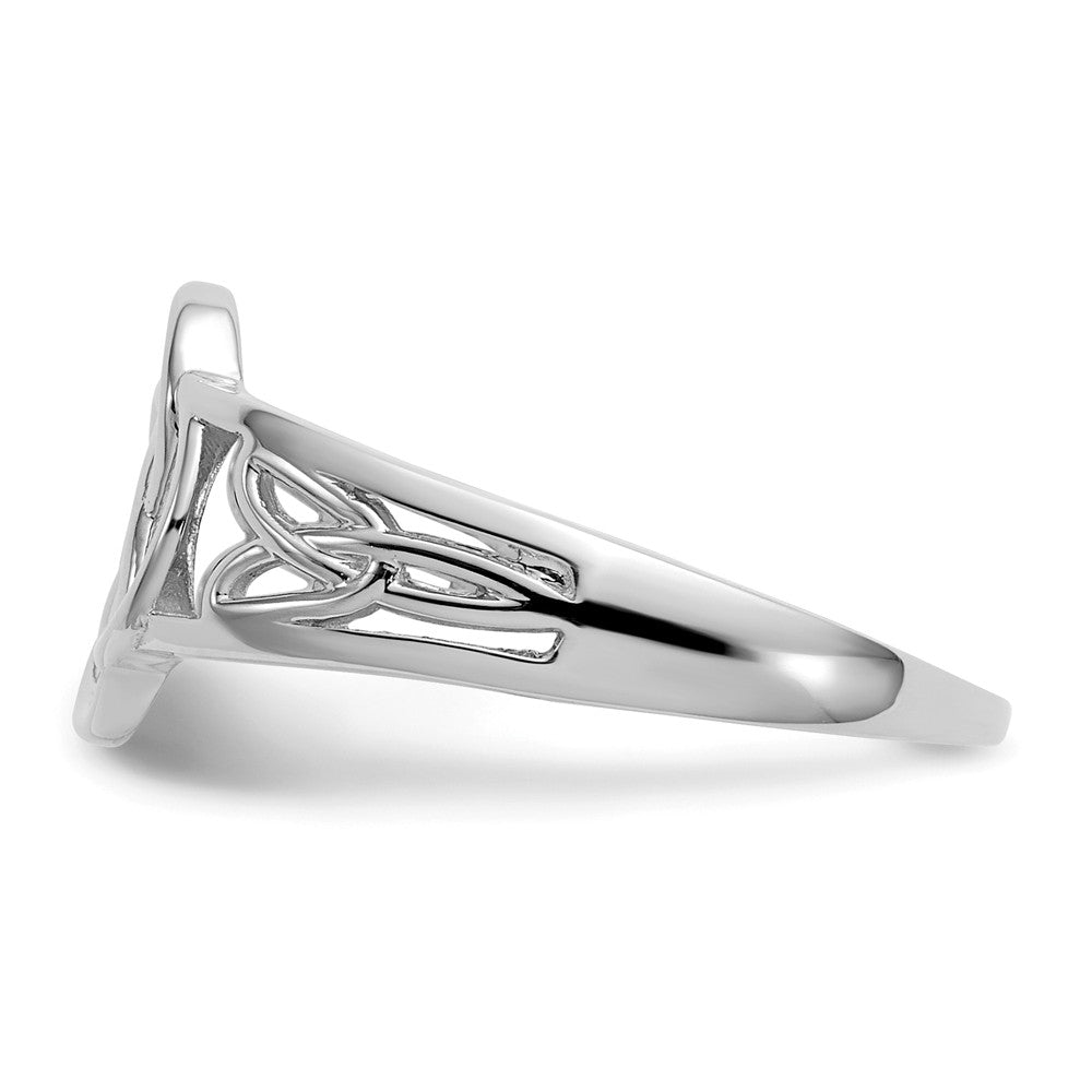 14k White Gold Ladies Celtic Knot Ring, Size: 7
