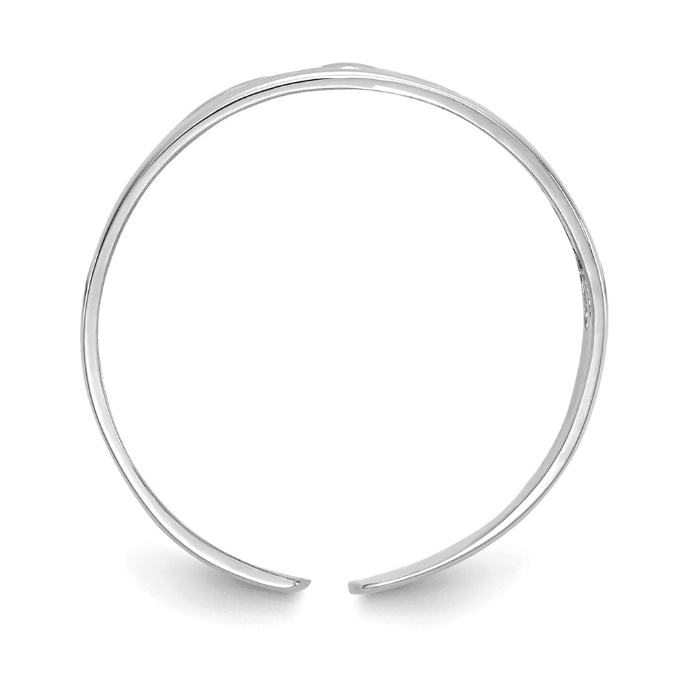 Anillo para dedo del pie con diseño floral en oro blanco de 14k