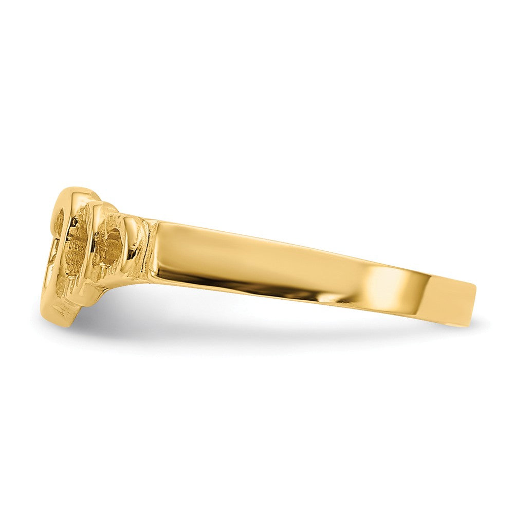 14k Yellow Gold Heart Baby Ring, Size: 3