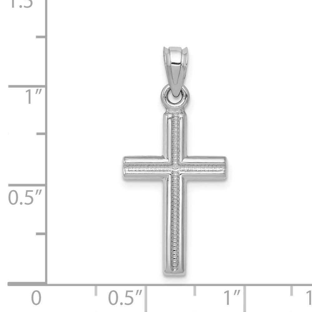 Million Charms 14K White Gold Themed Relgious Cross Pendant