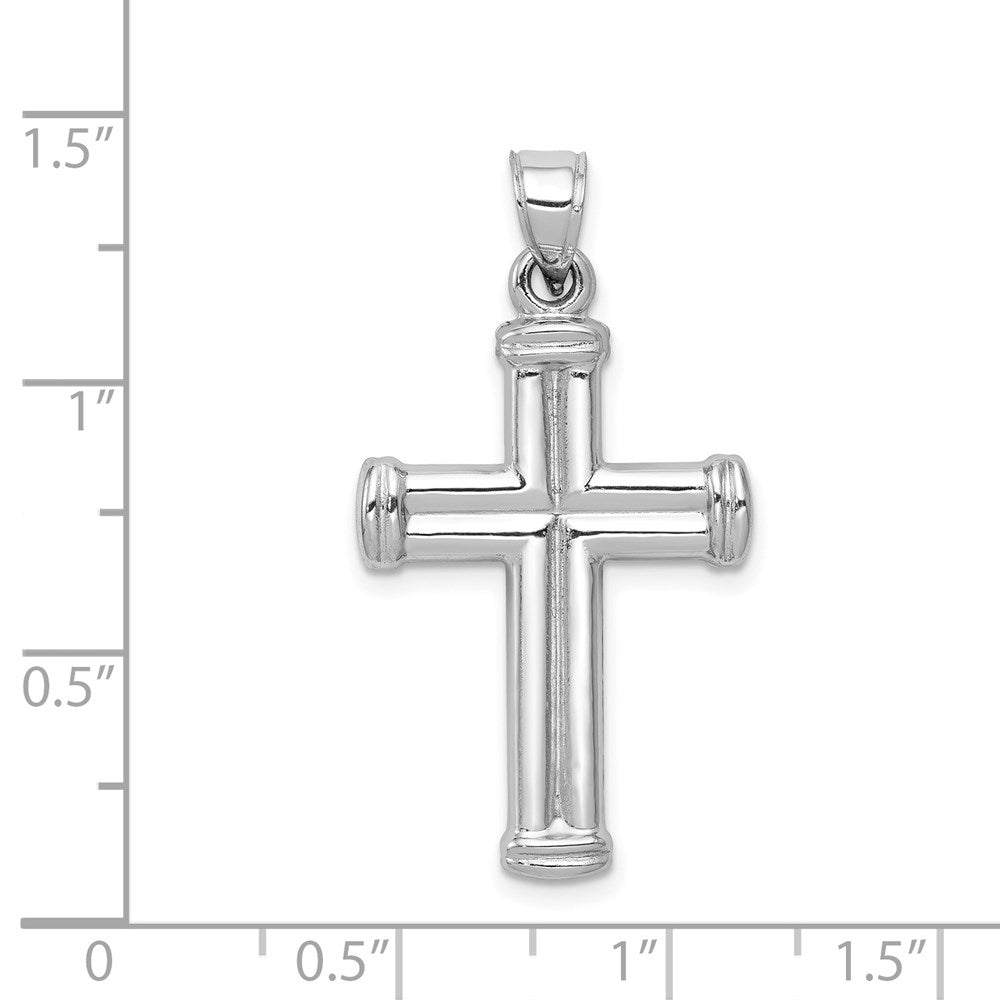 Million Charms 14K White Gold Themed Hollow Relgious Cross Pendant