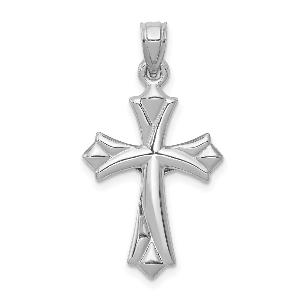 Million Charms 14K White Gold Themed Reversible Relgious Crucifix /Relgious Cross Pendant