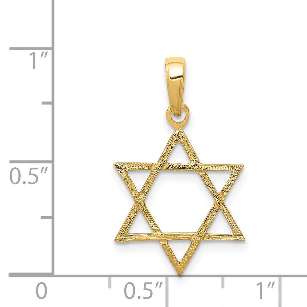 Million Charms 14K Yellow Gold Themed Religious Jewish Star Of David Pendant