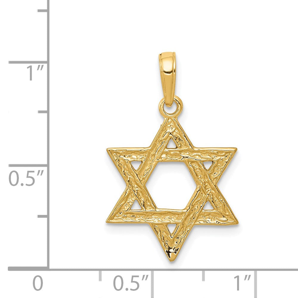 Million Charms 14K Yellow Gold Themed Religious Jewish Star Of David Pendant