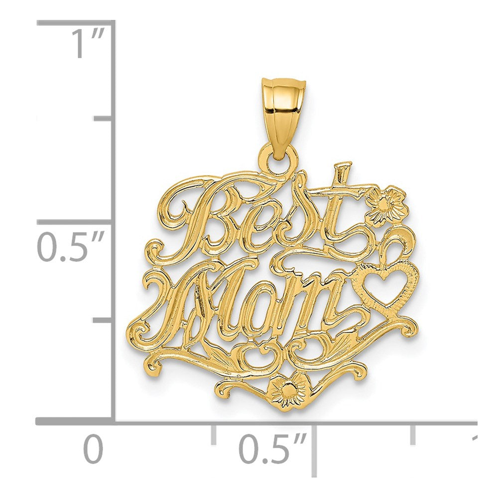 Million Charms 14K Yellow Gold Themed Best Mom Charm