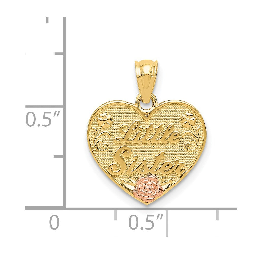Million Charms 14K Two-Tone Little Sister Heart Pendant