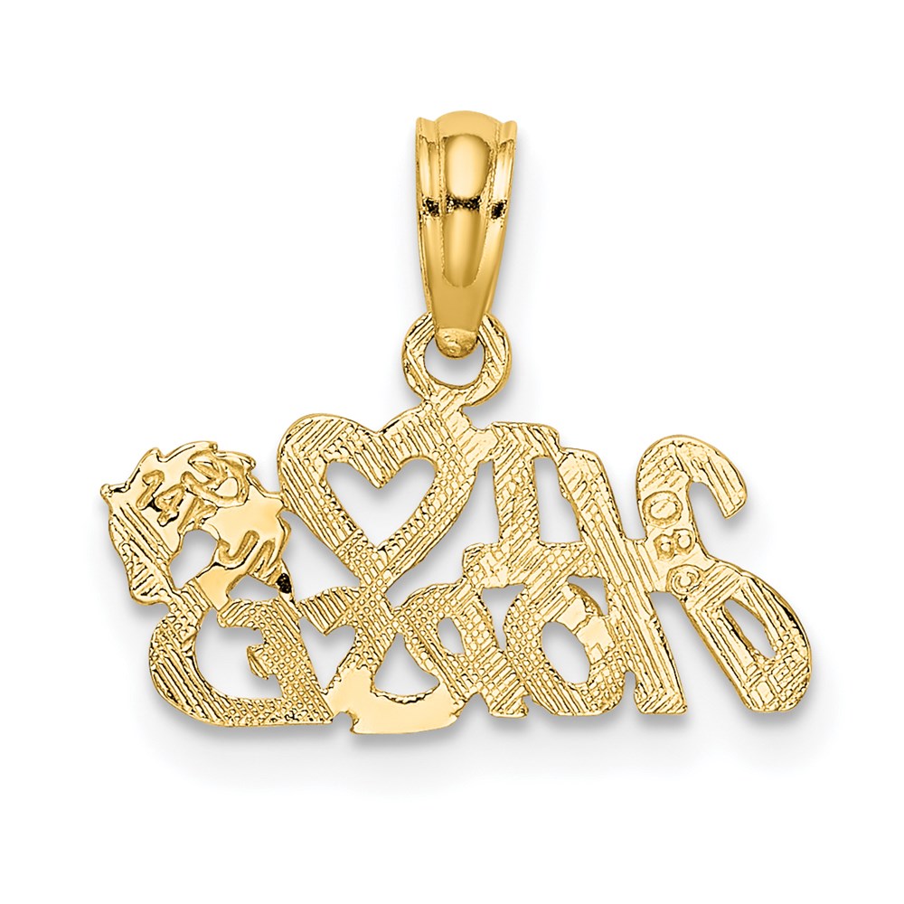 Million Charms 14K Yellow Gold Themed I Heart Horses Charm