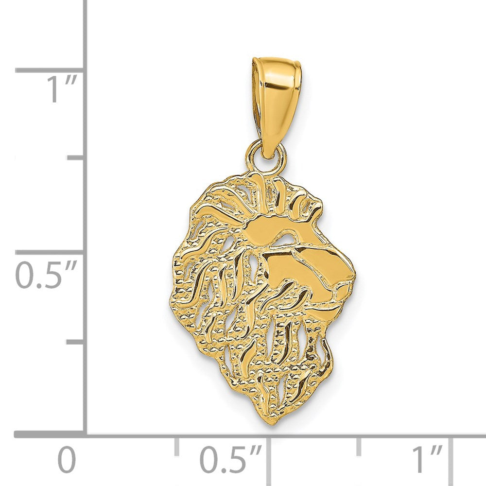 Million Charms 14K Yellow Gold Themed Lion Head Pendant