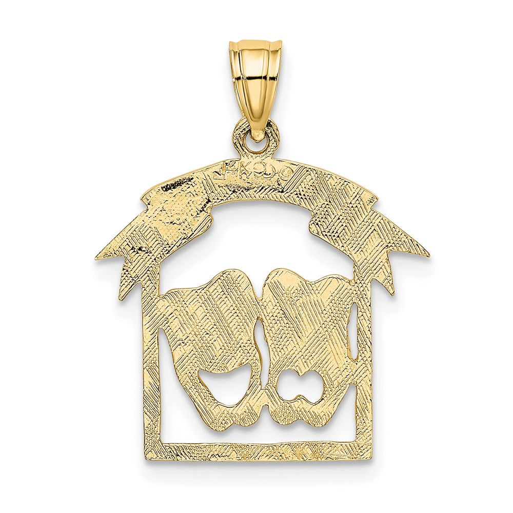 Million Charms 14K Yellow Gold Themed Comedy/Tragedy Drama Story In Frame Charm