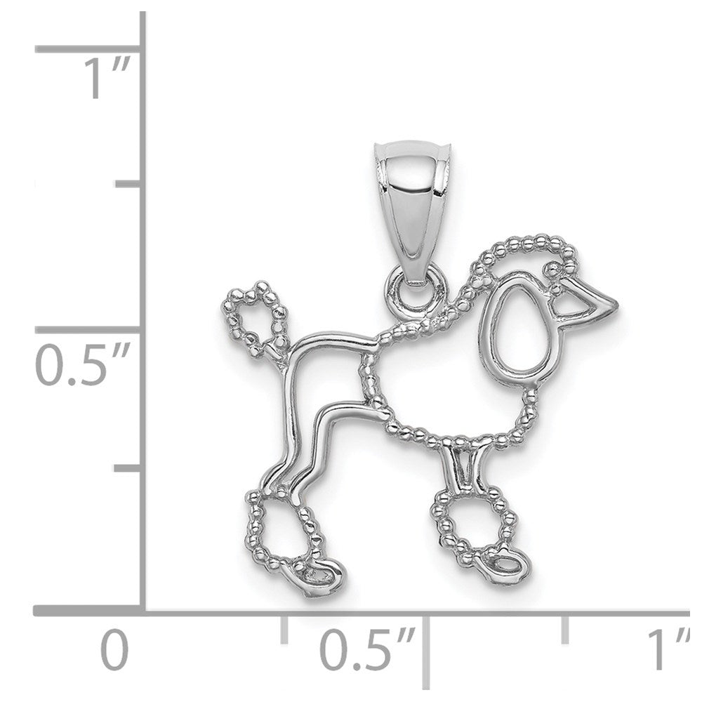Million Charms 14K White Polished Poodle Outline Pendant