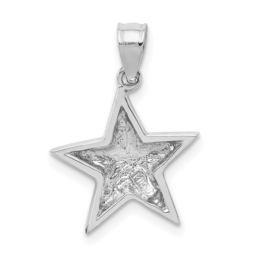 Million Charms 14K White Polished Star Pendant