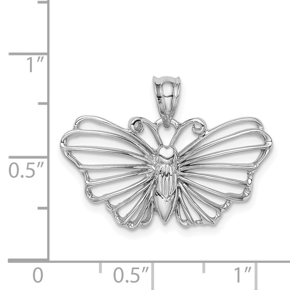 Million Charms 14K White Polished Butterfly Pendant