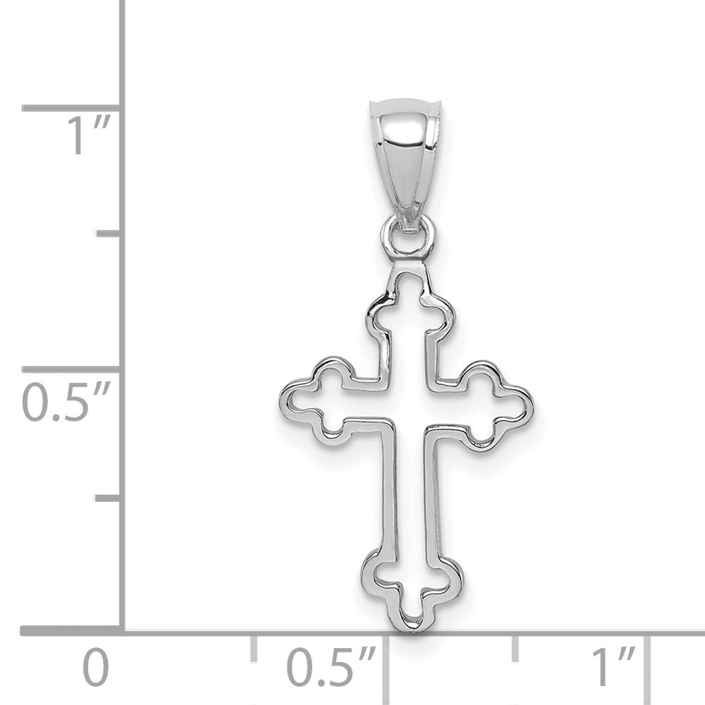 Million Charms 14K White Polished Relgious Cross Pendant