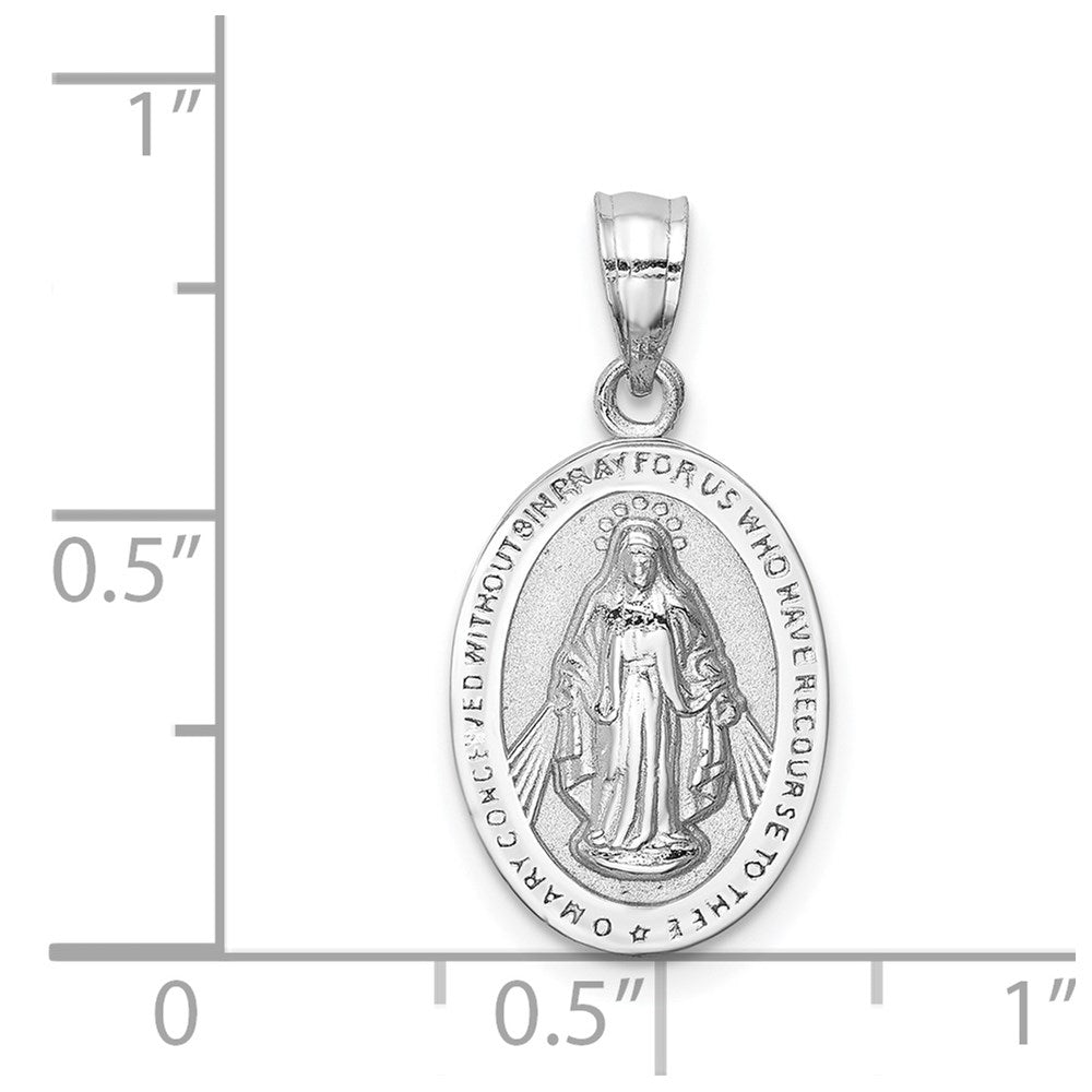 Million Charms 14K White Polished Virgin Mary Pendant