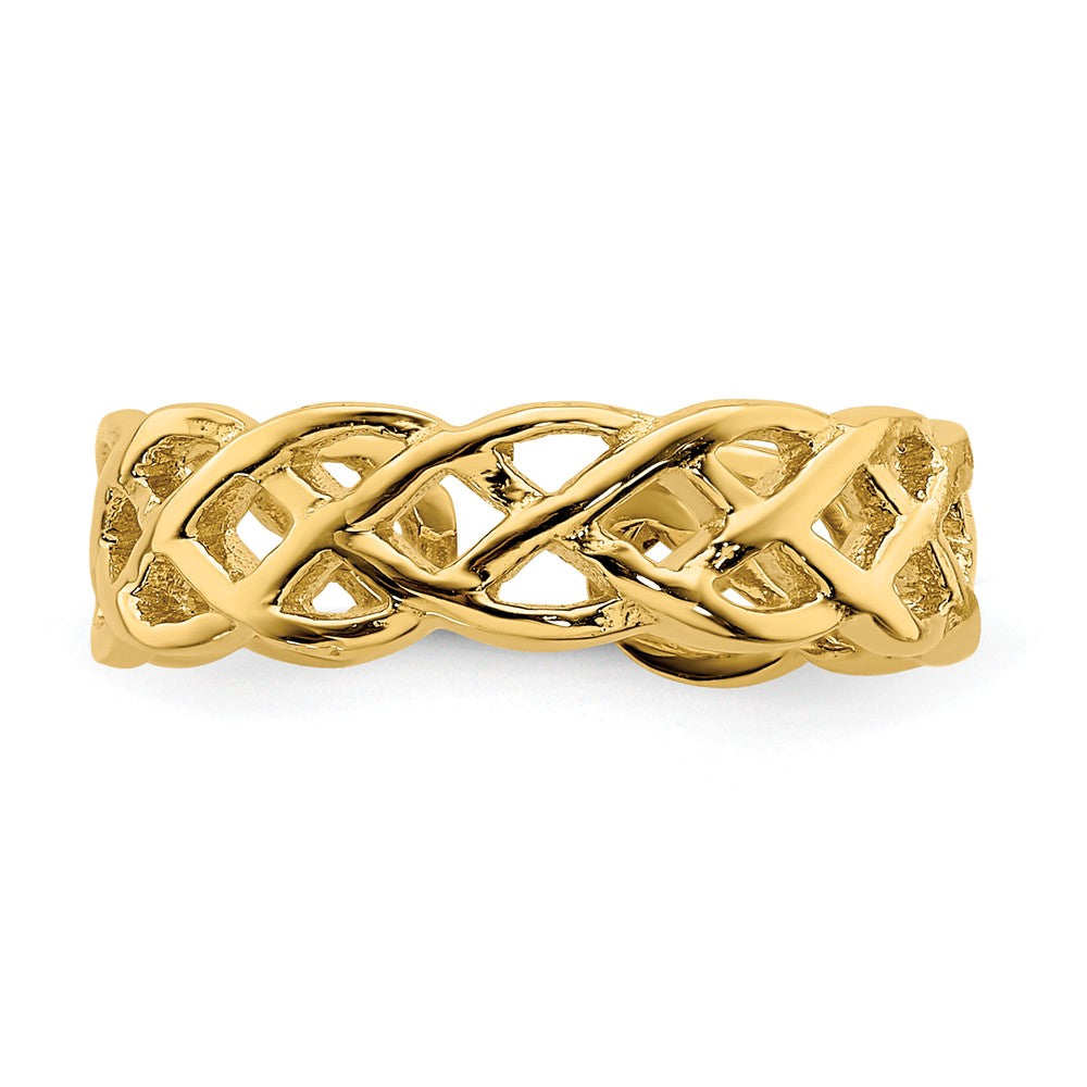 14k Yellow Gold Polished Braided Toe Ring