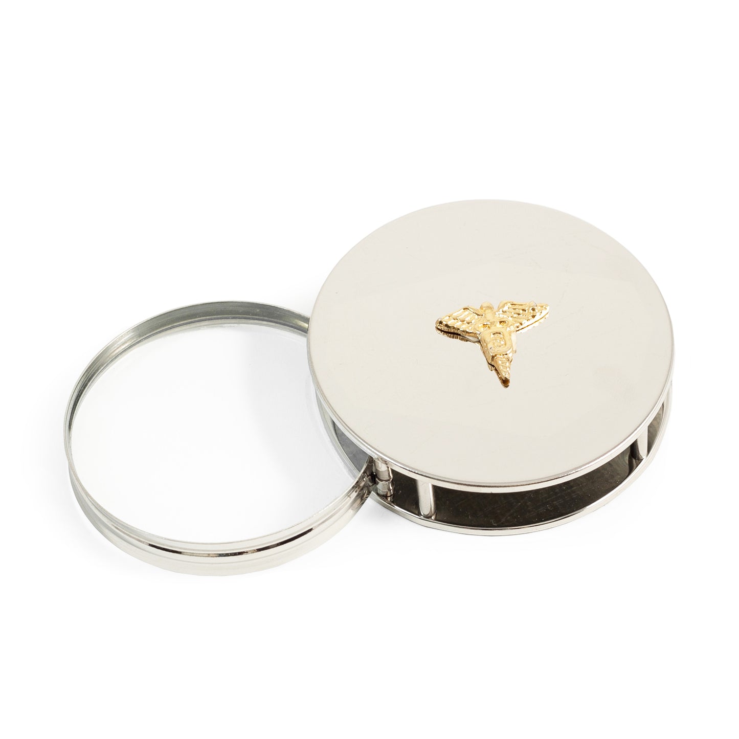 Occasion Gallery Chrome Color "Dental", Chrome Plated Paperweight & Fold Out Magnifier with 3X Magnification. 2.75 L x 2.75 W x 0.65 H in.
