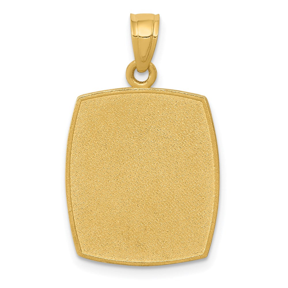 Million Charms 14K Yellow Gold Themed Satin & Polished Religious Baptism Pendant