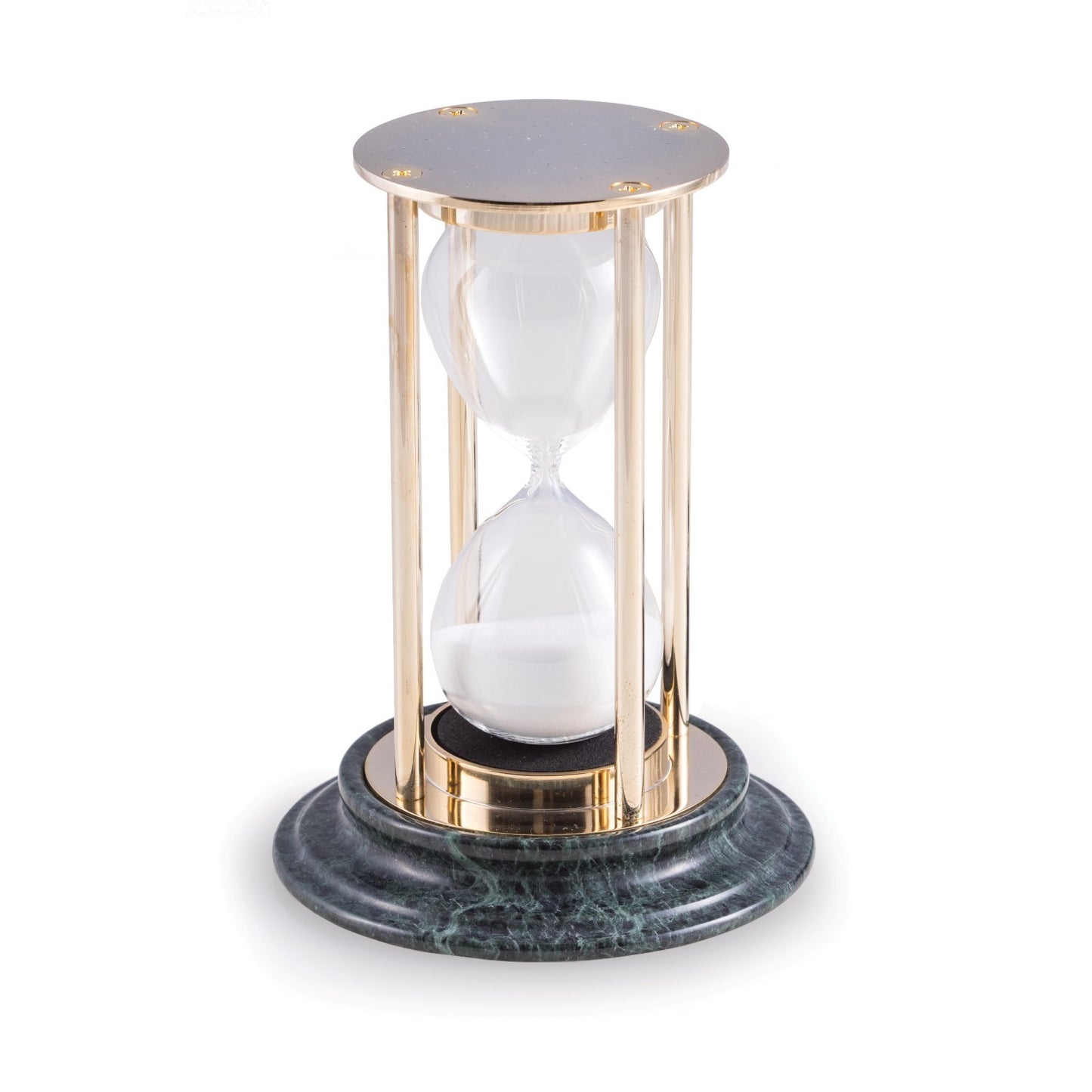 Occasion Gallery Green Marble/Brass Color Brass 15 Minute Sand Timer on Green Marble Base. 2.85 L x 6 W x H in.