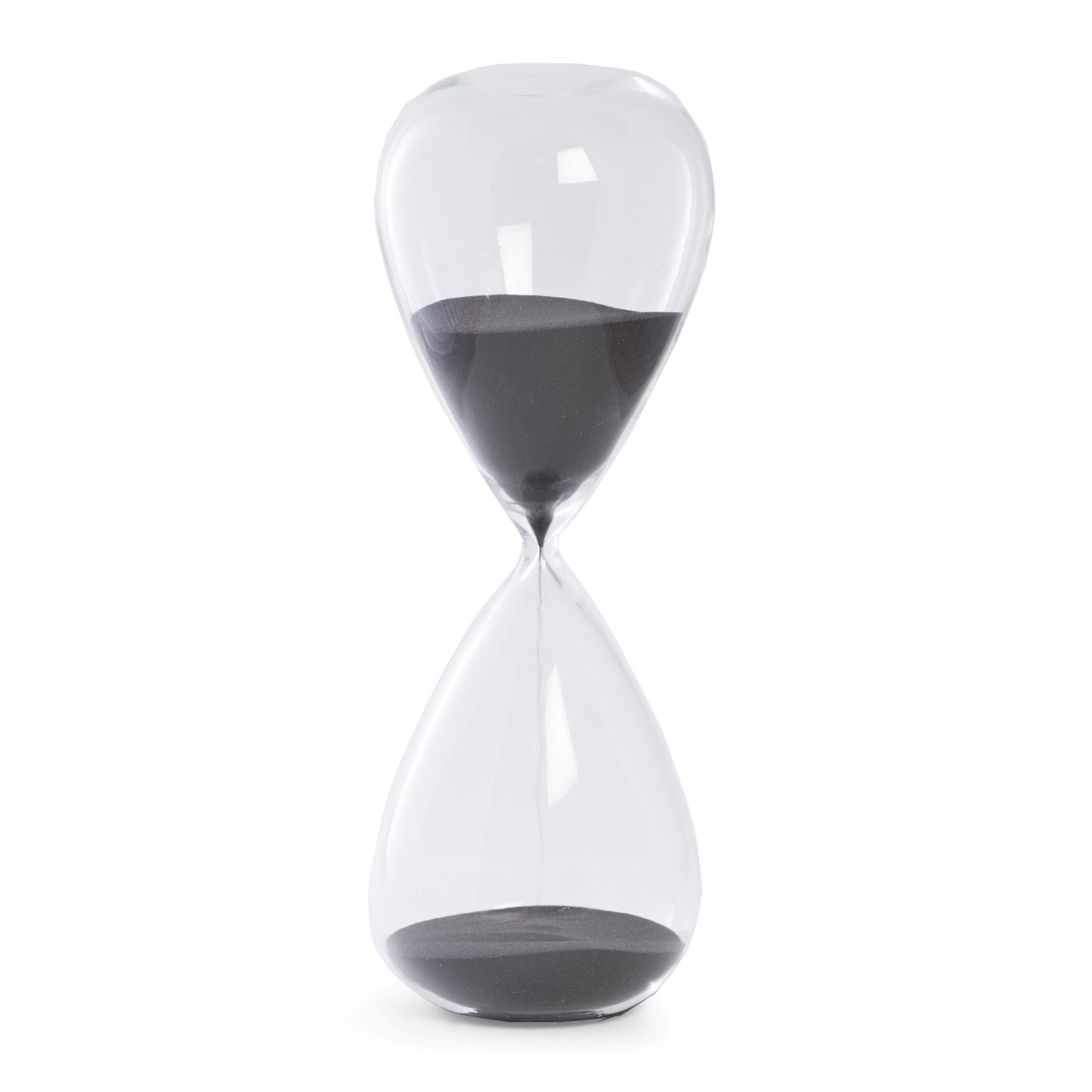 Occasion Gallery CLEAR/ BLACK Color 90 Minute Crystal Sand Timer with Black Sand. 5 L x W x 14 H in.