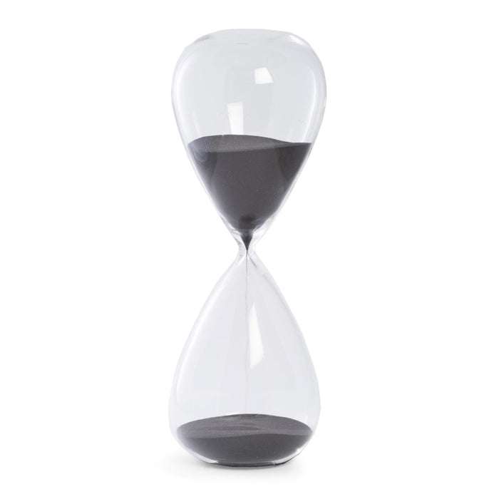 Occasion Gallery CLEAR/ BLACK Color 90 Minute Crystal Sand Timer with Black Sand.  5 L x  W x 14 H in.