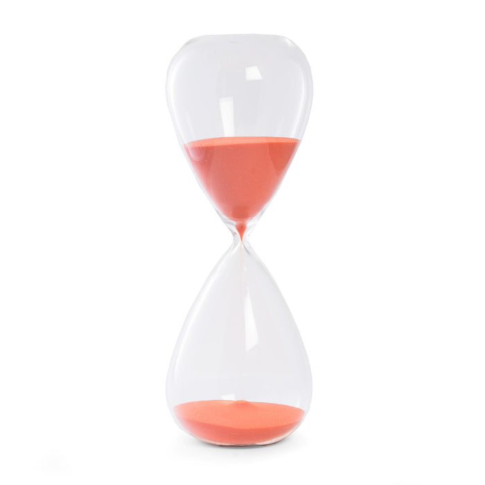 Occasion Gallery CLEAR/ RED Color 90 Minute Crystal Sand Timer with Red Orange Sand.  5 L x  W x 14 H in.