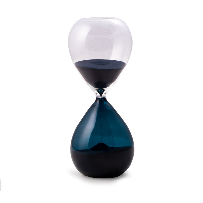 Occasion Gallery Blue Color 60 minute blue and clear glass sand timer with blue sand 9.5 L x 4D W x  H in.