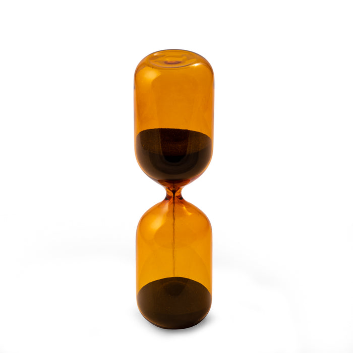 Occasion Gallery Amber Color 20 minute amber sand timer with black sand  8.75 L x 2.5D W x  H in.