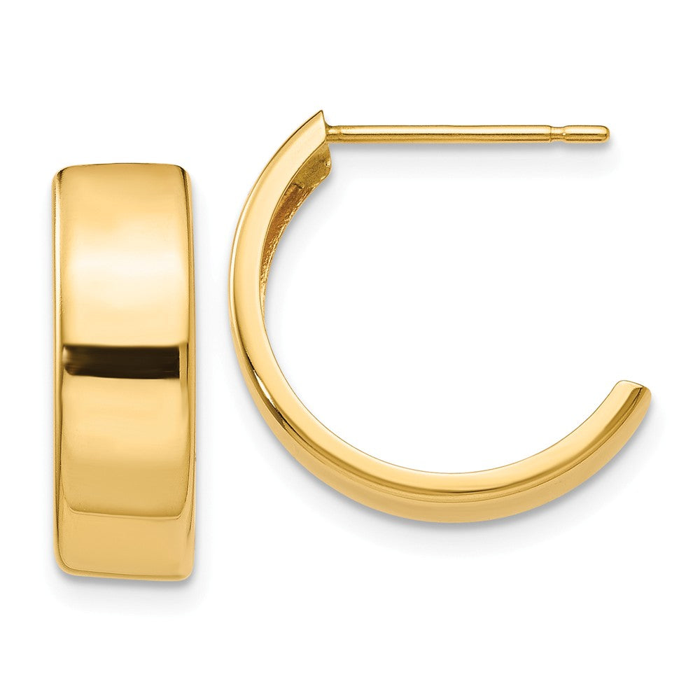 Million Charms 14k Yellow Gold Hoop Earrings, 16mm x 5.5mm