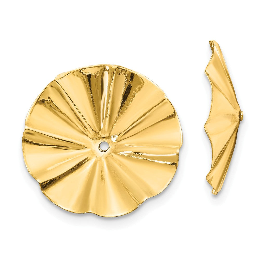 Million Charms 14k Yellow Gold Polished Fancy Earring Jackets, 11mm x 11mm