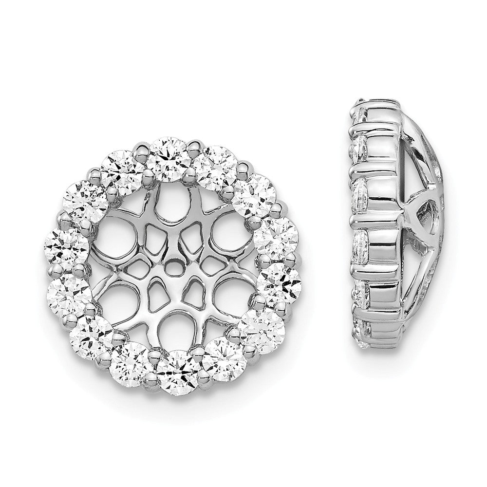 Million Charms 14k White Gold Diamond Earring Jackets, 12mm x 12mm