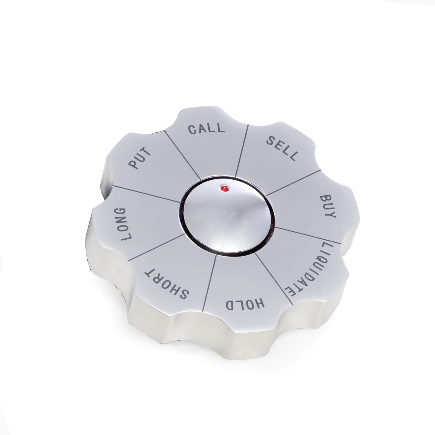 Occasion Gallery Silver Color "Stock Market", Spinner Decision Maker Paperweight. 3.5 L x 0.85 W x H in.