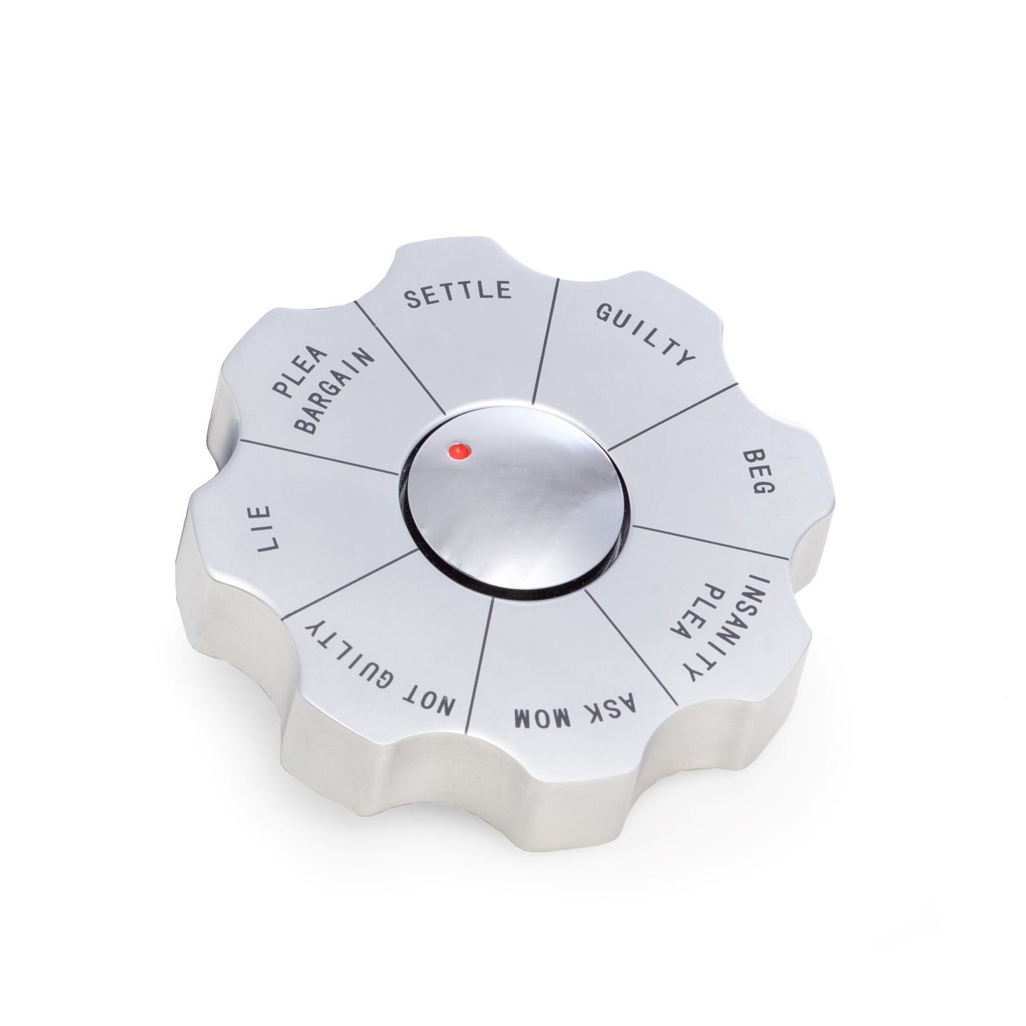 Occasion Gallery Silver Color "Legal", Spinner Decision Maker Paperweight. 3.5 L x 0.85 W x H in.