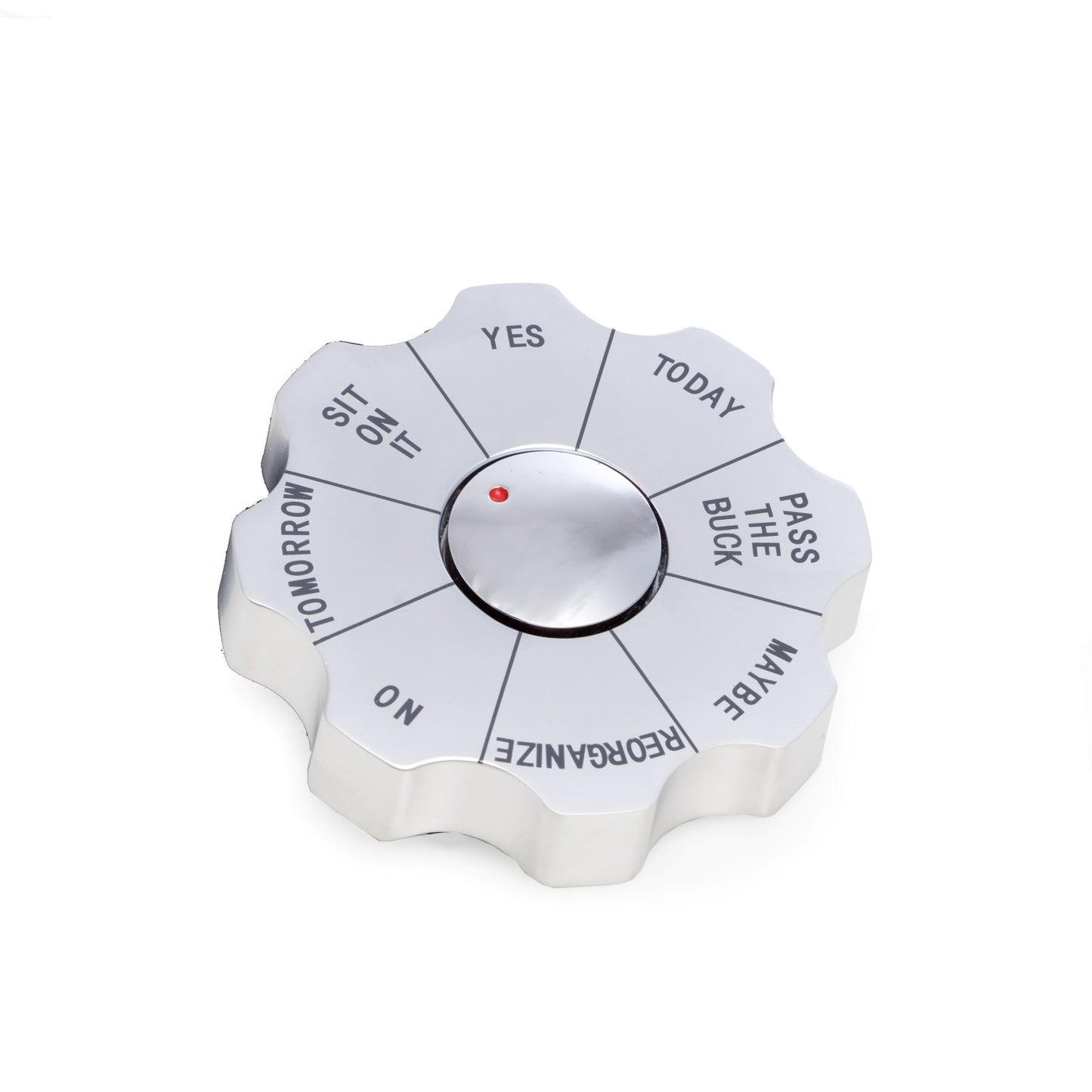 Occasion Gallery Silver Color Spinner Decision Maker Paperweight. 3.5 L x 0.85 W x H in.