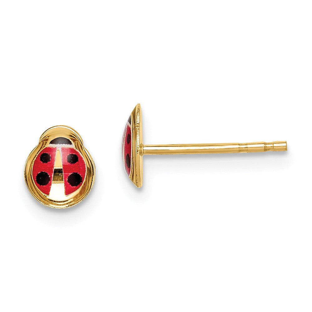 14k Yellow Gold Madi K Enamel Ladybug Post Earrings,