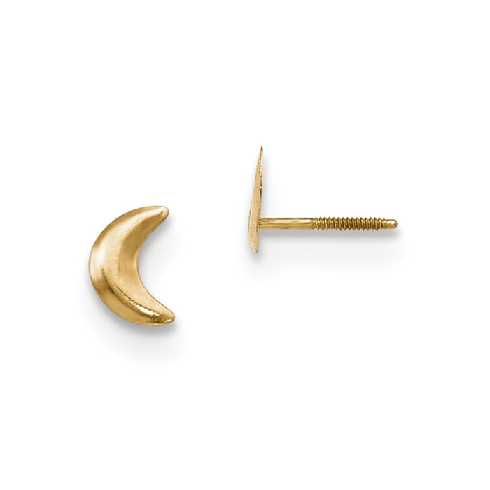 14k Yellow Gold Madi K Moon Post Earrings, 8mm x 8mm