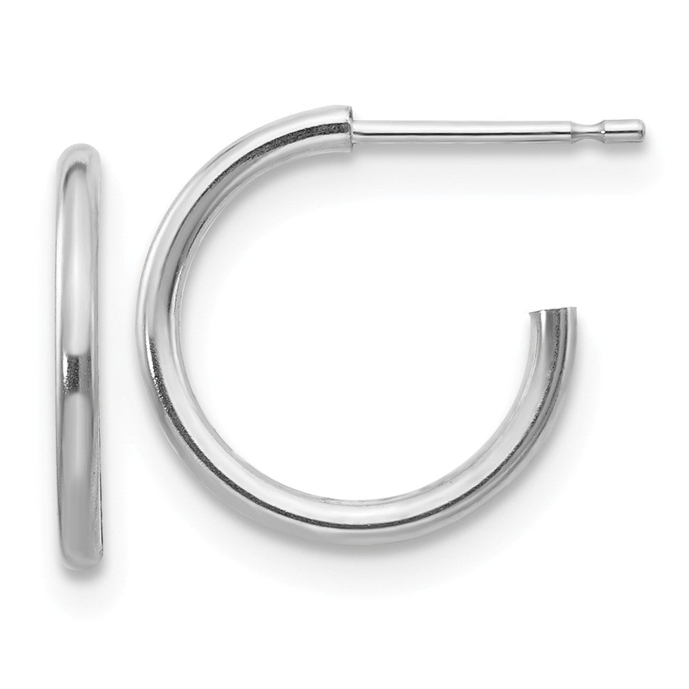 14k White Gold Madi K Hoop Earrings, 13mm x 1mm