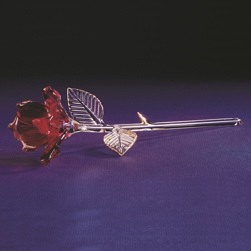 Red Rose Glass Figurine