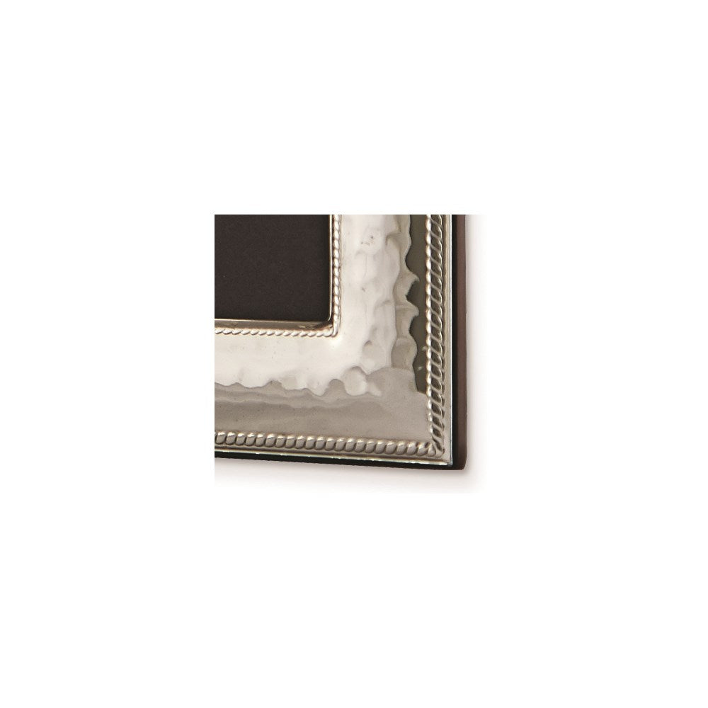 Occasion Gallery Wedding Keepsake Gifts, Bilaminate 925 Sterling Silver Hammered Roped Border 4x6 Photo Picture Frame
