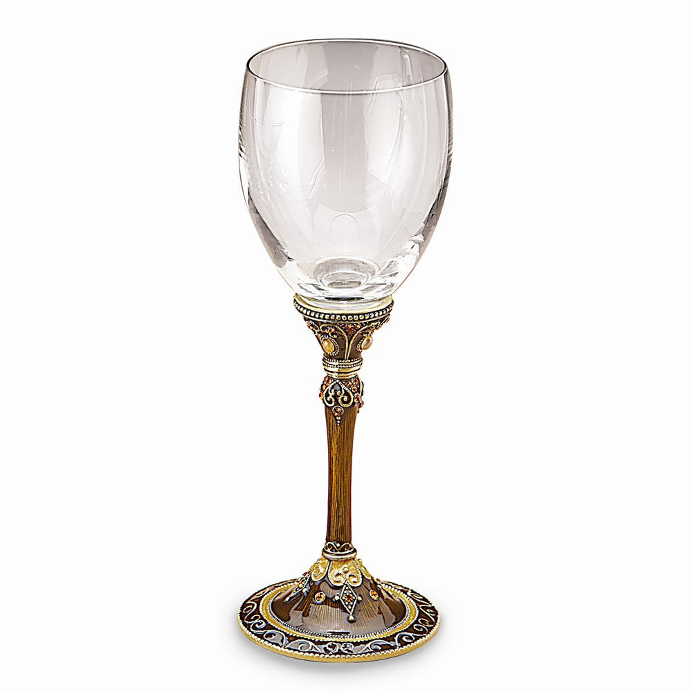 Occasion Gallery® Brown & Topaz Stem Wine Glass
