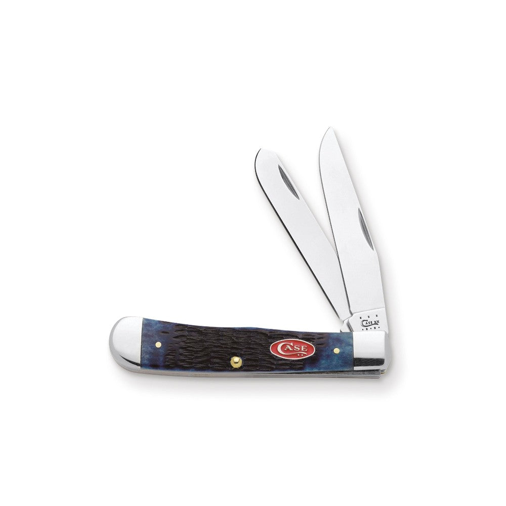 Case Navy Blue with Red Shield Trapper Knife