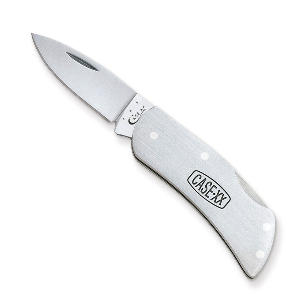 Case Executive Lockback Brushed Stainless Steel Handle Knife