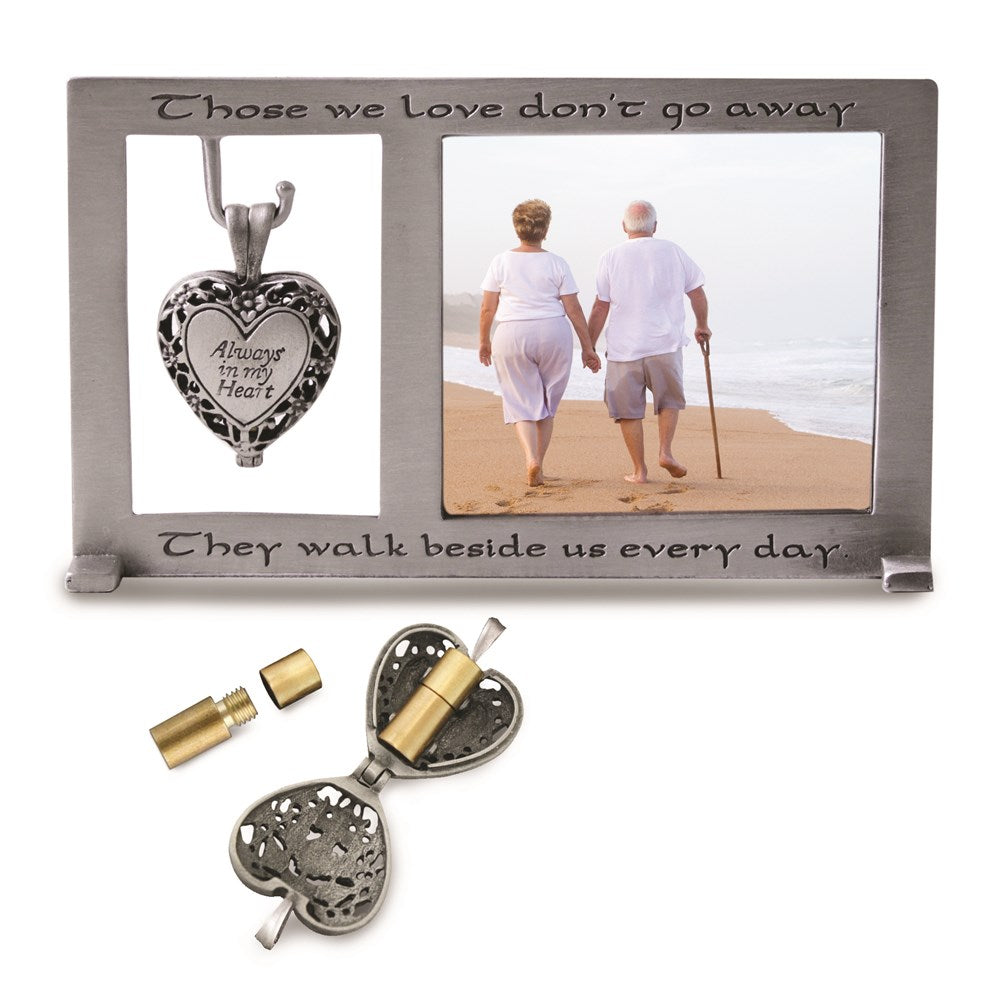 Keepsake Bereavement Always In My Heart Memorial Heart Ash Holder Locket Dangle 3x5 Photo Frame