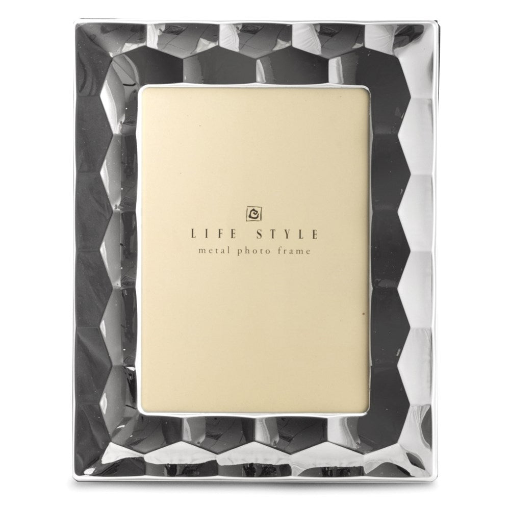 Occasion Gallery Silver-plated Facets 4x6 Photo Picture Frame