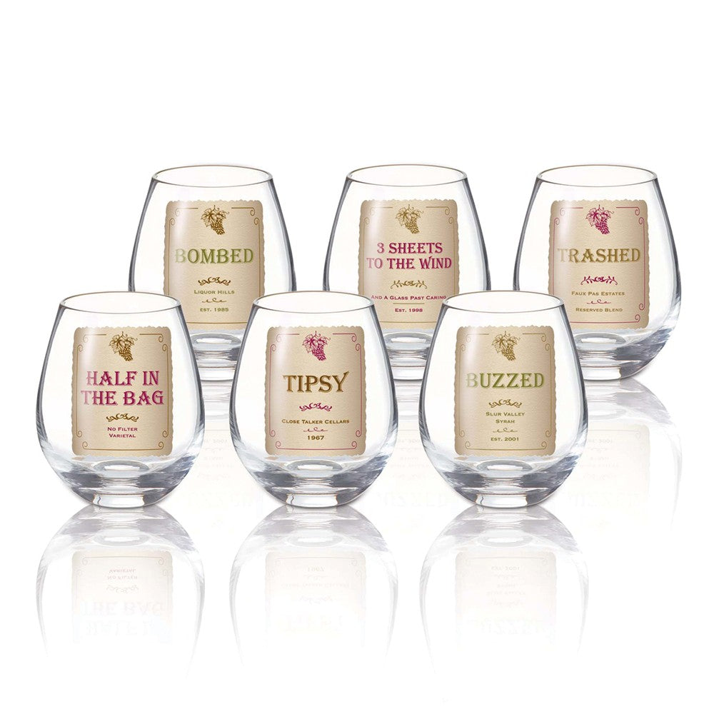 Occasion Gallery® Set of Six Stemless Wine Glasses