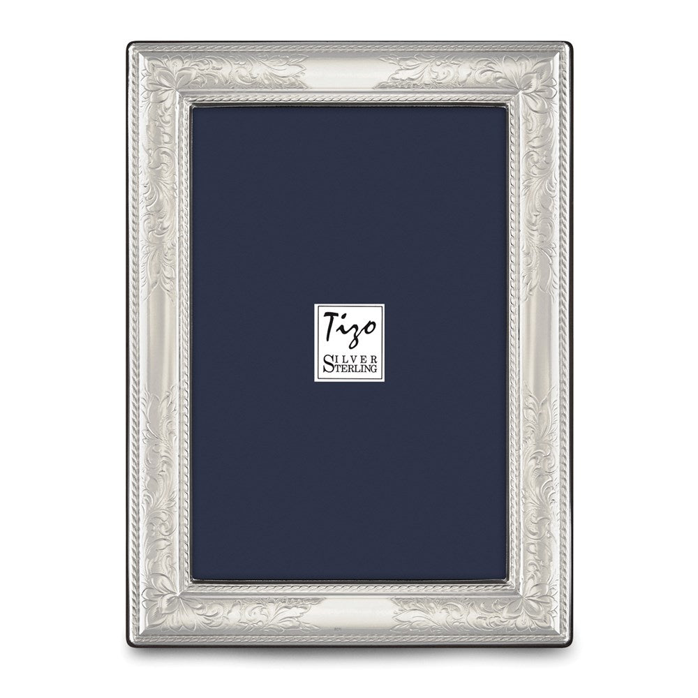 Occasion Gallery 925 Sterling Silver Floral Border 4x6 Photo Picture Frame