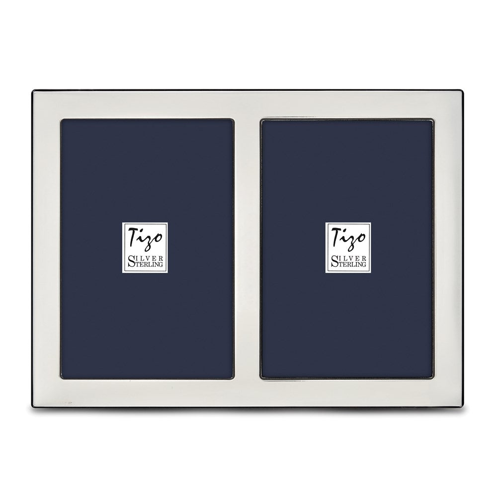Occasion Gallery 925 Sterling Silver Plain Double 4x6 Photo Picture Frame
